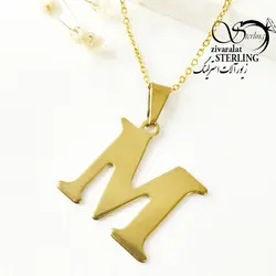 گردنبند m برند استیل