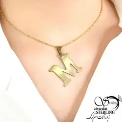 گردنبند m برند استیل