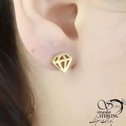 گوشواره استیل طرح الماس