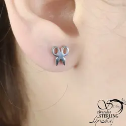 گوشواره استیل طرح قیچی