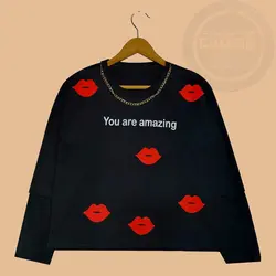 بلوز کراپ لب و خرس