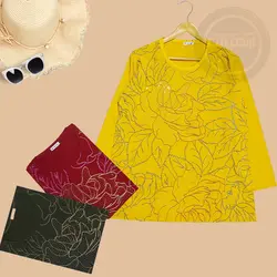 بلوز سايز بزرگ گل و برگ