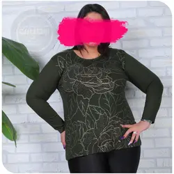 بلوز سايز بزرگ گل و برگ