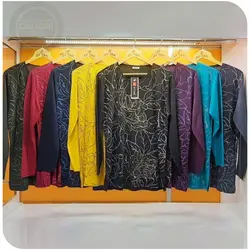 بلوز سايز بزرگ گل و برگ