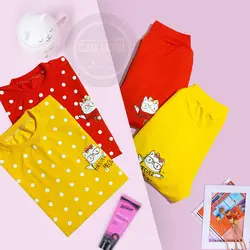 بلوز و شلوار خال خالی گربه