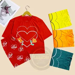 تیشرت و شورتک قلب و گل