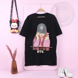 تیشرت لانگ دختر BTS
