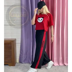 تیشرت کراپ و شلوار پاندا