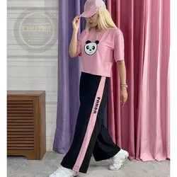 تیشرت کراپ و شلوار پاندا