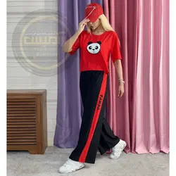 تیشرت کراپ و شلوار پاندا