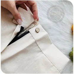 شلوار نیم بگ لینن نچرال