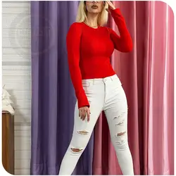 کراپ آستین بلند انگشتی کبریتی