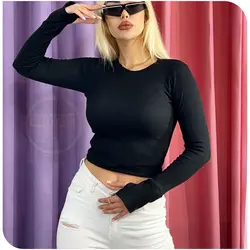 کراپ آستین بلند انگشتی کبریتی