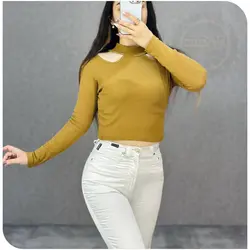بلوز کراپ فانریپ یقه اشکی