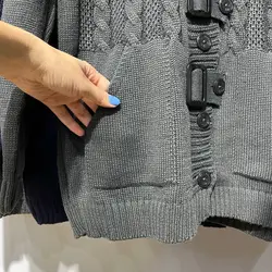 ژاکت بافت جلو دکمه