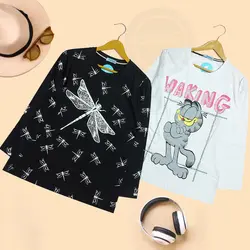 بلوز پنبه طرح سنجاقک و گارفیلد