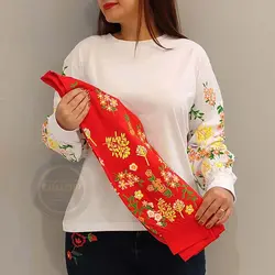 بلوز آستین گلدار