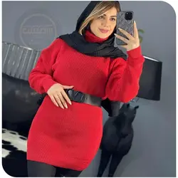 تونیک بافت یقه شل رنگی