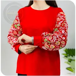 بلوز آستین پفی گلدار