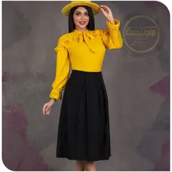 شومیز دور سینه چین دار کراواتی