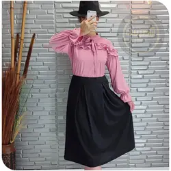 شومیز دور سینه چین دار کراواتی