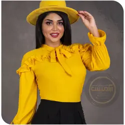 شومیز دور سینه چین دار کراواتی