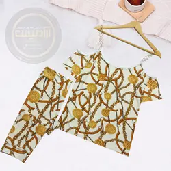 تیشرت سرشانه باز و شلوارک زنجیری