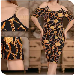 تیشرت سرشانه باز و شلوارک زنجیری