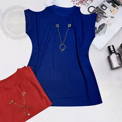 شومیز سرشانه باز گردنبنددار