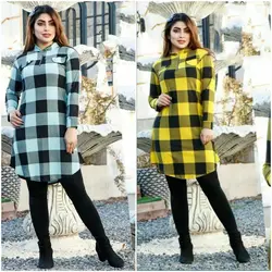 تونیک چهارخانه زیپدار