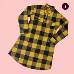 تونیک چهارخانه زیپدار