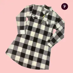 تونیک چهارخانه زیپدار