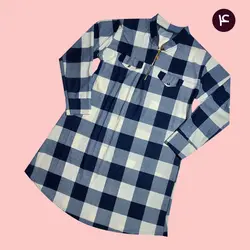 تونیک چهارخانه زیپدار