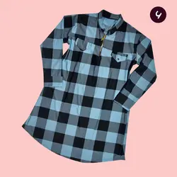 تونیک چهارخانه زیپدار