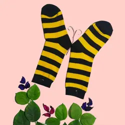 جوراب طرح زنبوری راه راه