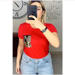 تیشرت جیب پولکی