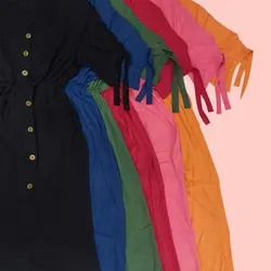 پیراهن بلند جلو دکمه