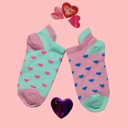 جوراب مچی طرح قلب رنگی