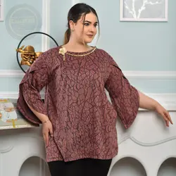 تونیک مجلسی سایز بزرگ آستین لاله