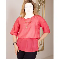 شومیز حریر پلاک دار