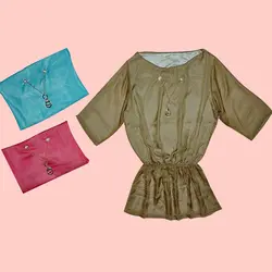 شومیز حریر پلاک دار