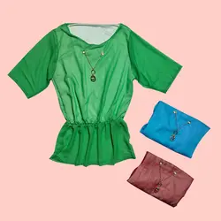 شومیز حریر پلاک دار