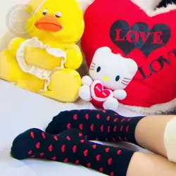 جوراب ساقدار طرح قلب