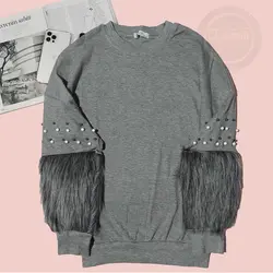 بلوز مجلسی آستین خزدار