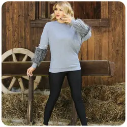 بلوز مجلسی آستین خزدار