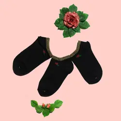 جوراب مچ لمه ای طرح گل رز