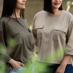 بلوز دو جیب آستین پاکتی