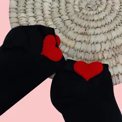 جوراب مچی مشکی قلب