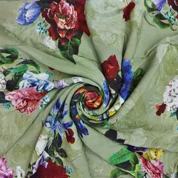 تیشرت نخی ۲ دکمه گلدار