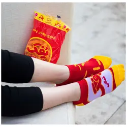 جوراب مچی طرح پفک نمکی